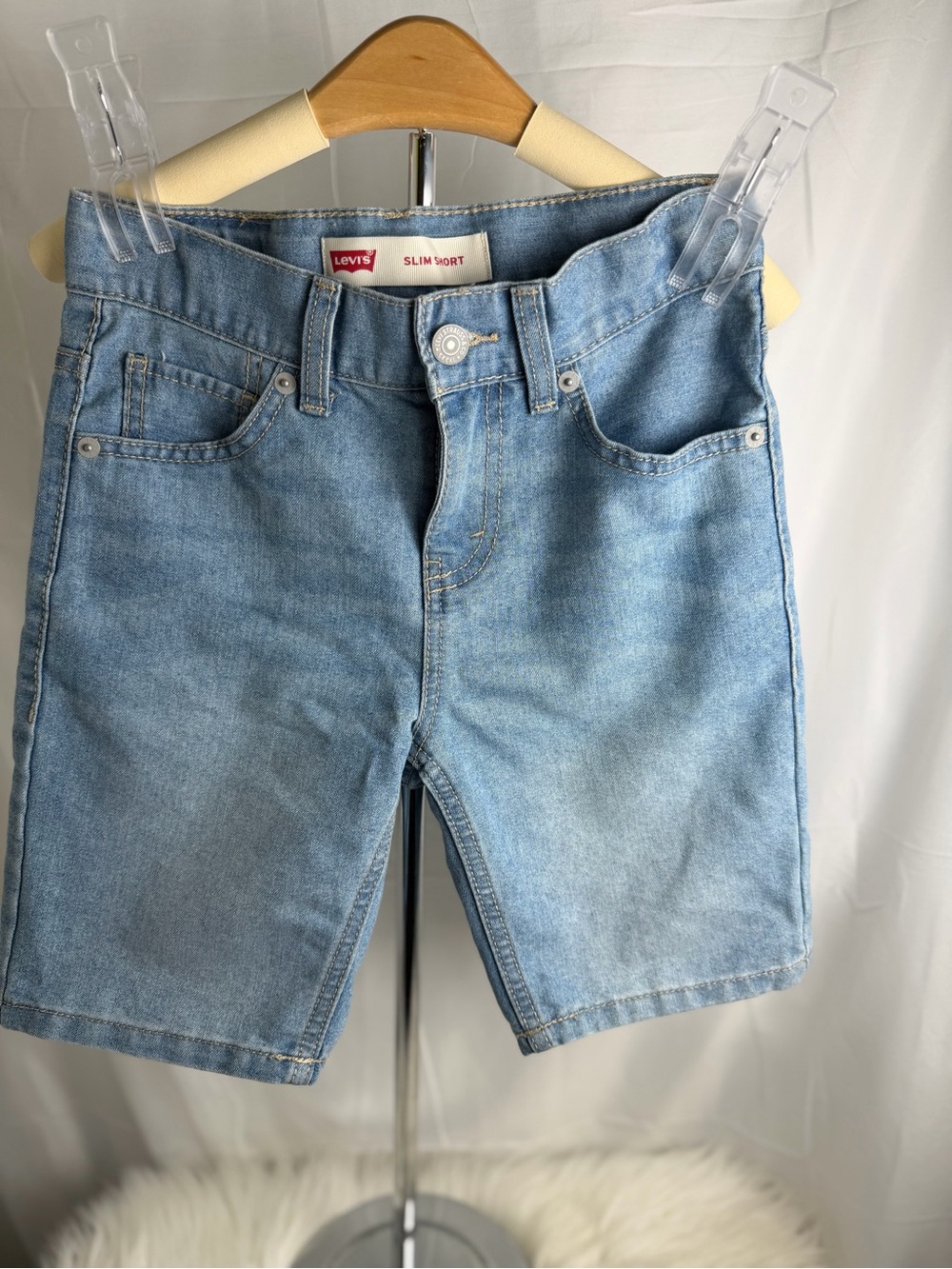 Levi's Kids Light Blue Slim Short Denim 8